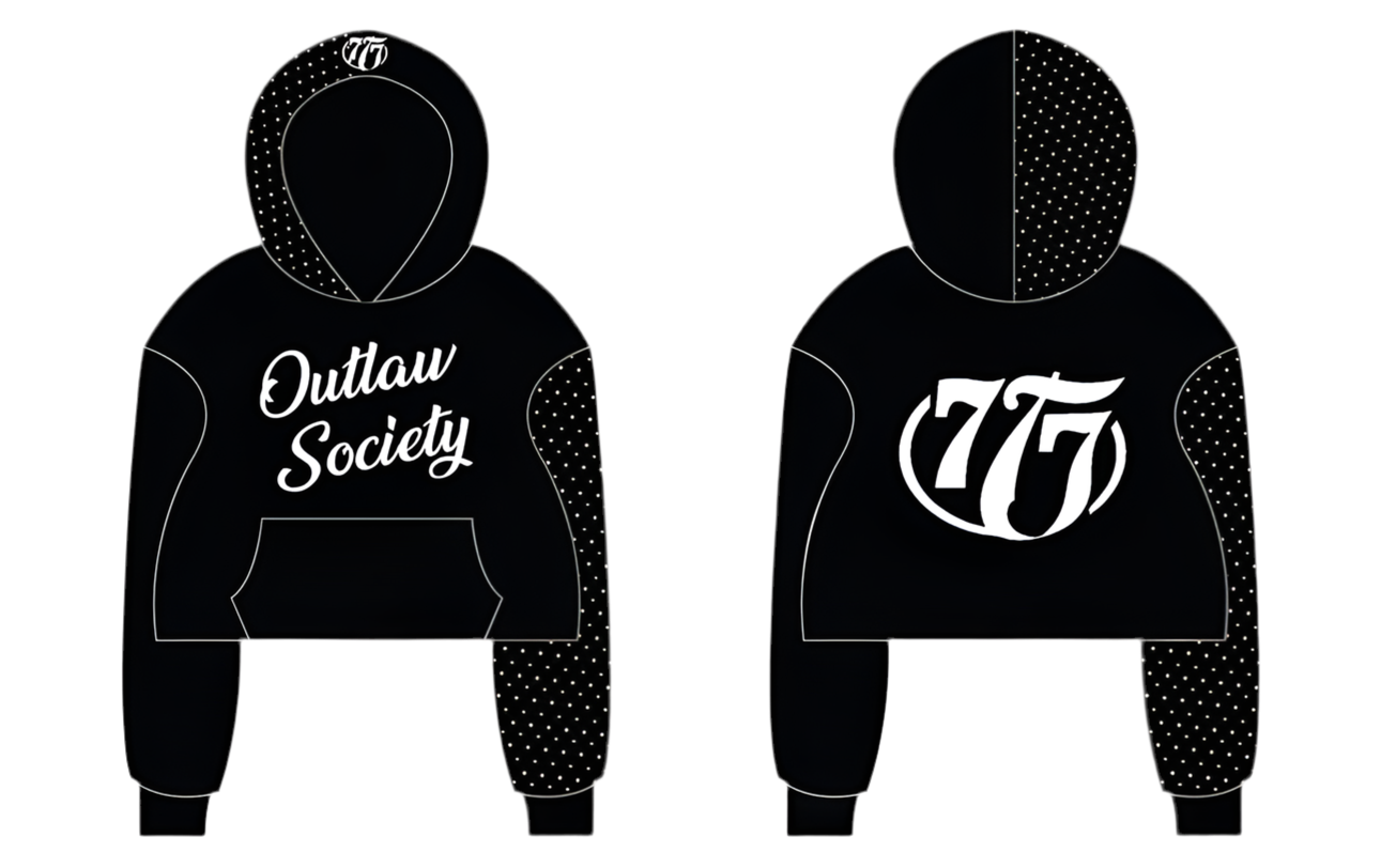 Outlaw cropped hoodie black