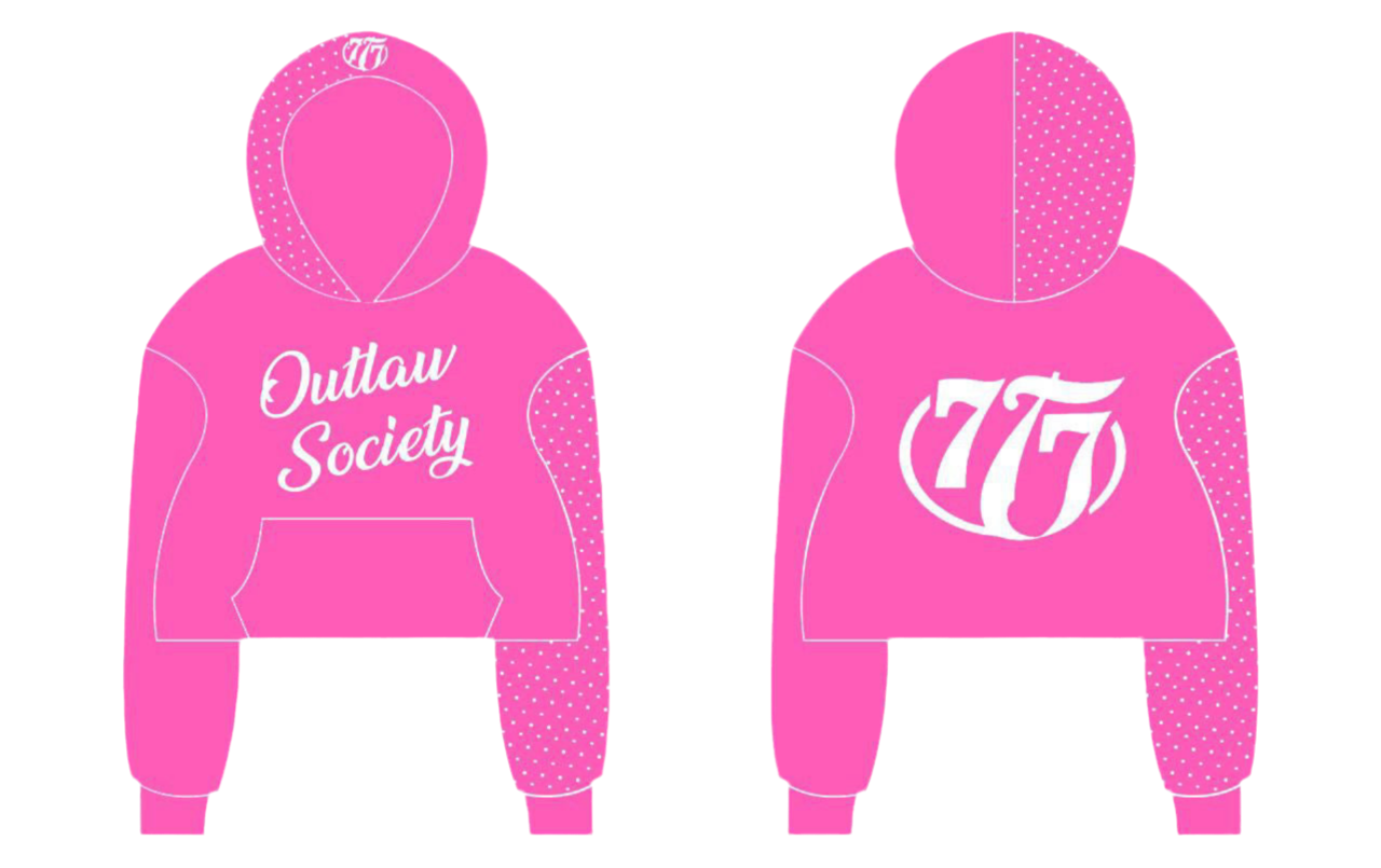 Outlaw cropped hoodie pink